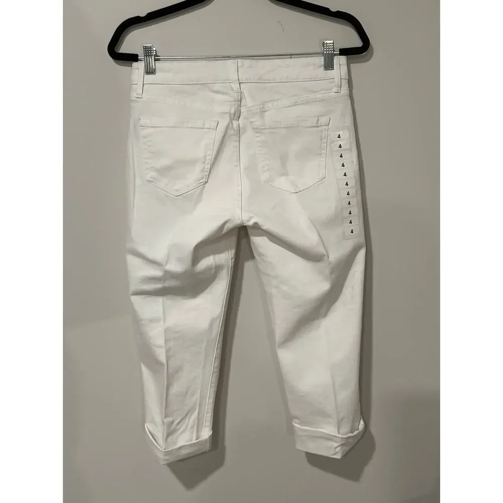 Nine West,‎ White Pants, Chrystie Capri, Size 4, 1146P